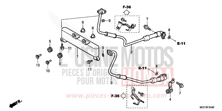 REFROIDISSEUR D'HUILE von VFR800X „Crossrunner“ CANDY BLAZING RED (R195) von 2011